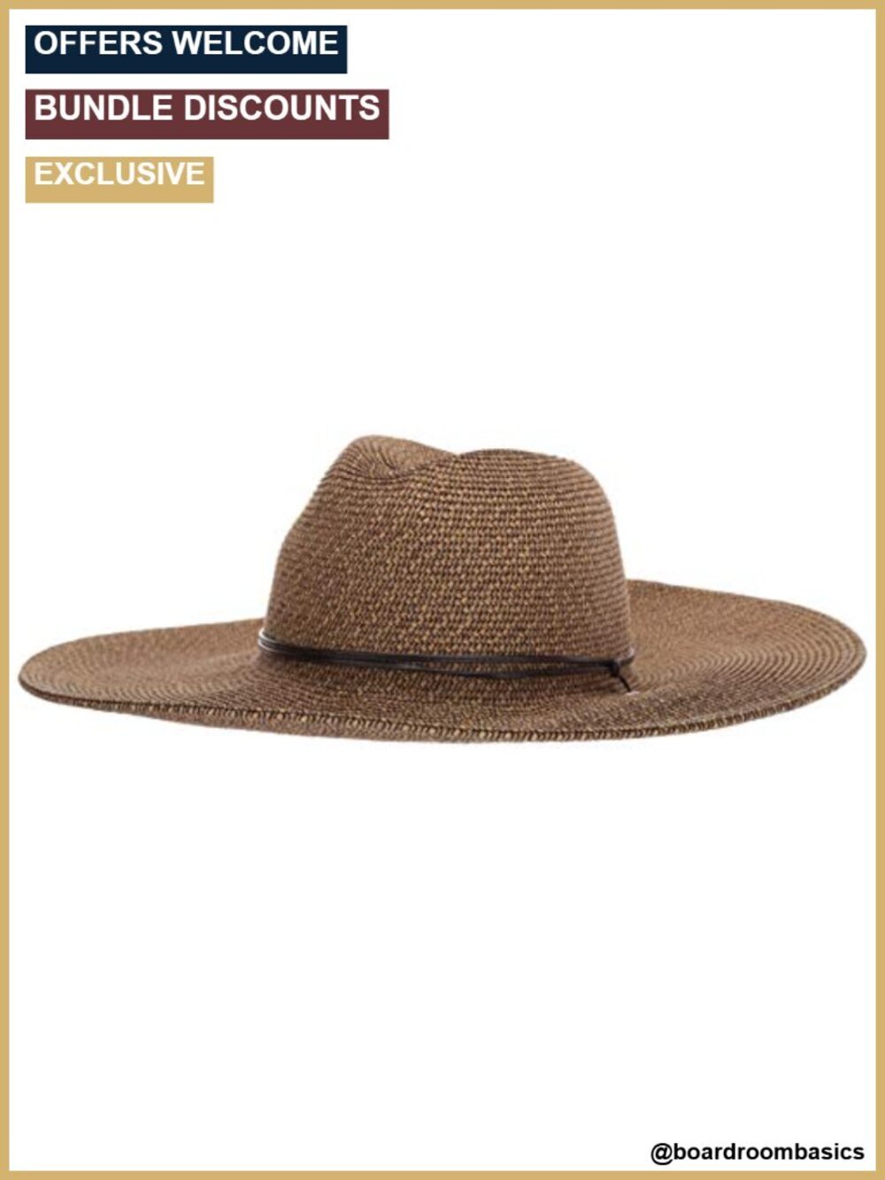 Unisex Ultrabraid Sun Hat with 5" Brim and Chin Cord, Hand Wash Only